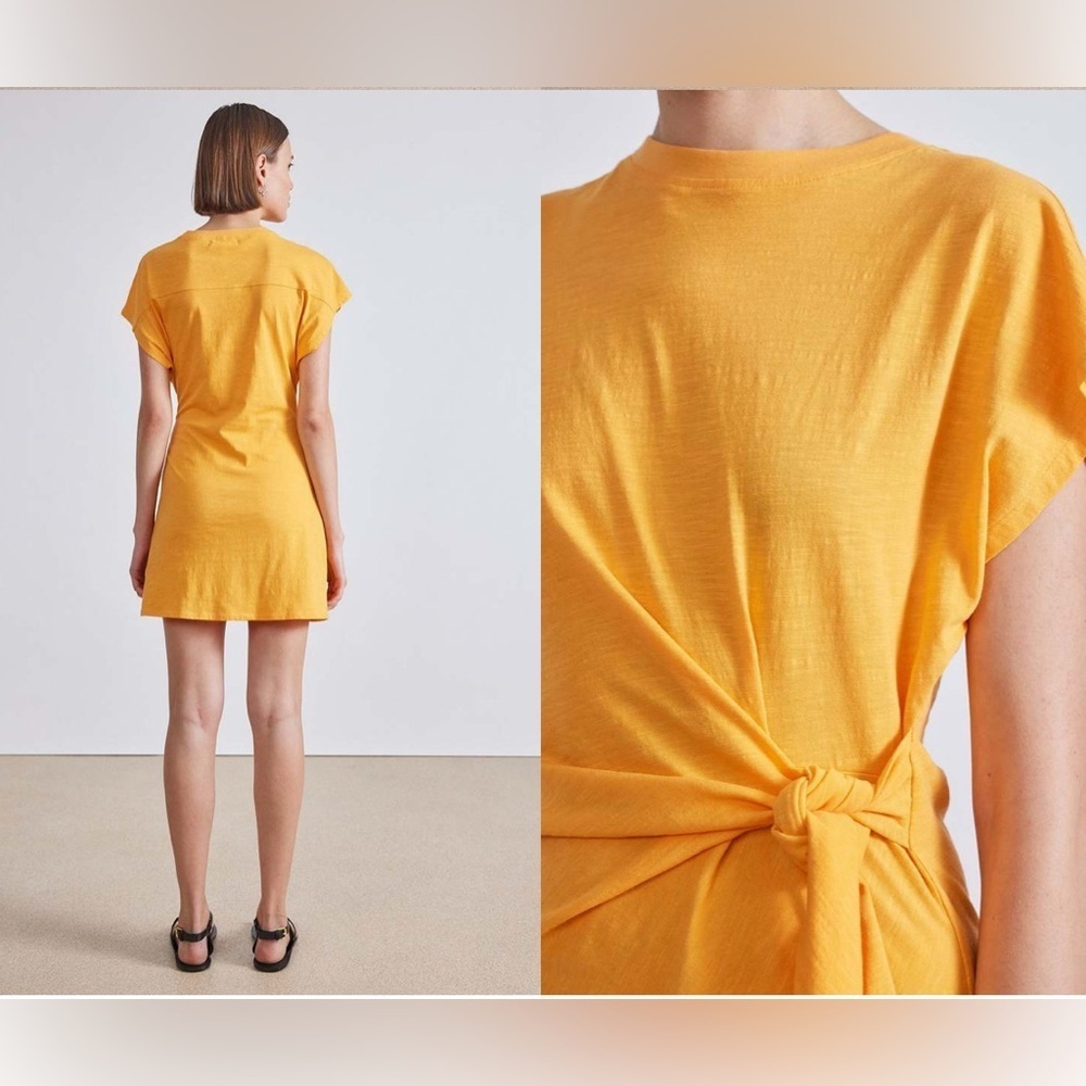 apiece apart nina cinched mini dress creamsicle - Picture 3 of 8